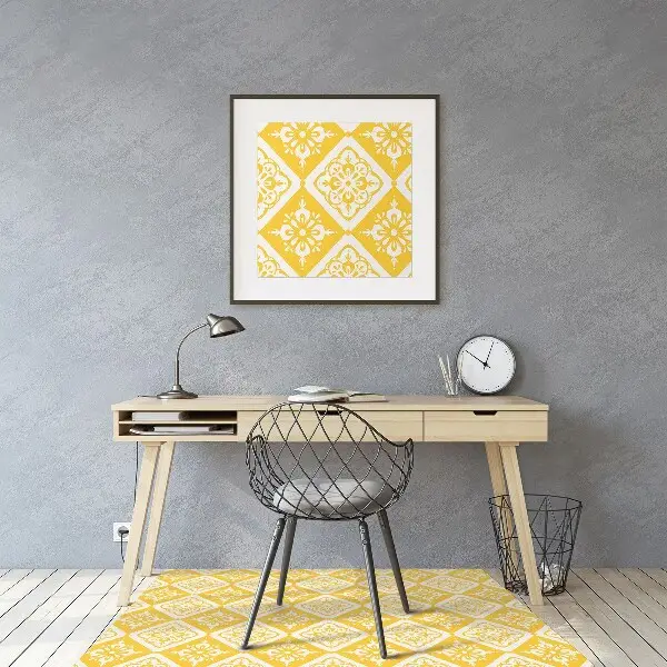 Podloga za stol Yellow white pattern
