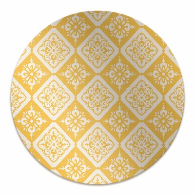 Podloga za stol Yellow white pattern