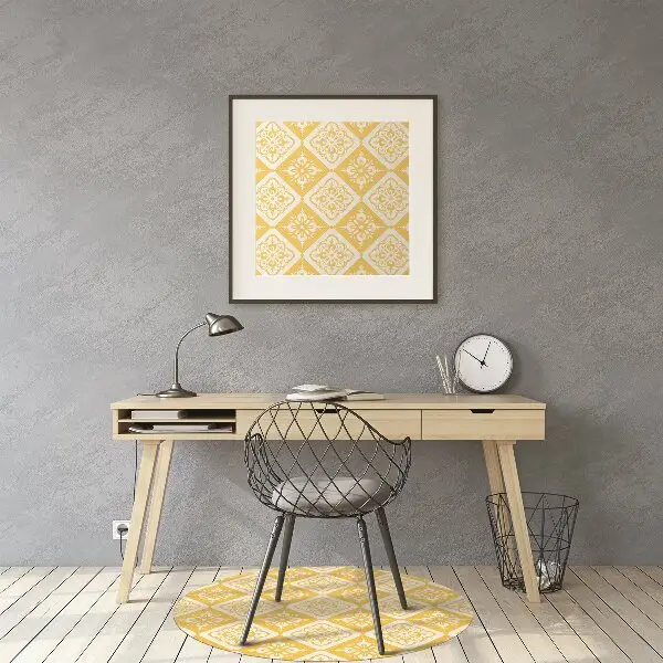 Podloga za stol Yellow white pattern