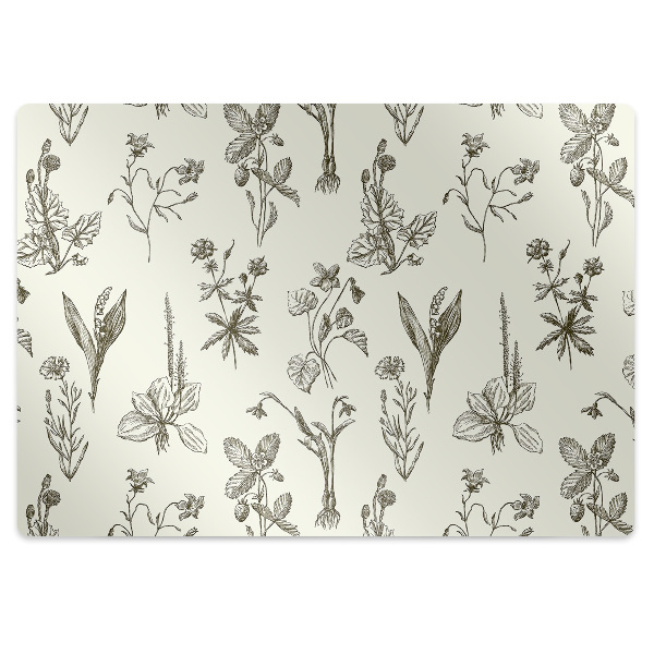 Podloga za pisalni stol Sketched flowers