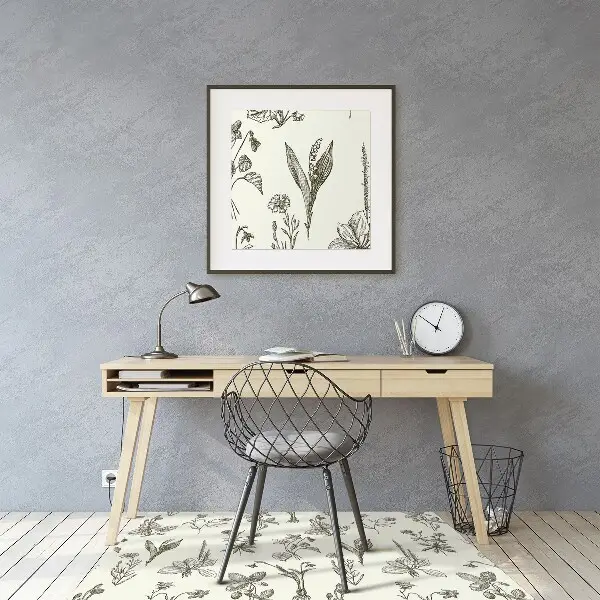 Podloga za pisalni stol Sketched flowers