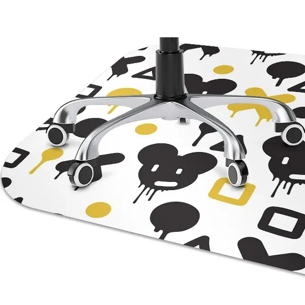 Podloga za pisalni stol Graffiti black and yellow