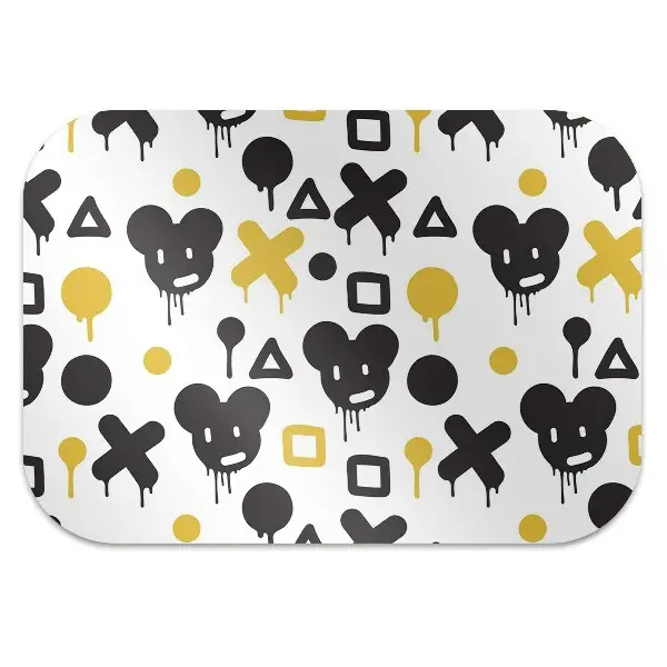 Podloga za pisalni stol Graffiti black and yellow
