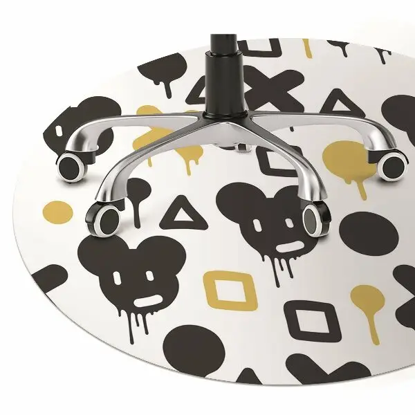Podloga za pisalni stol Graffiti black and yellow