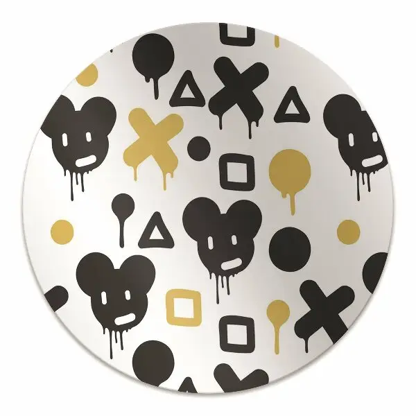 Podloga za pisalni stol Graffiti black and yellow
