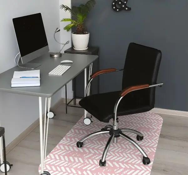 Podloga za pisarniški stol Pink herringbone