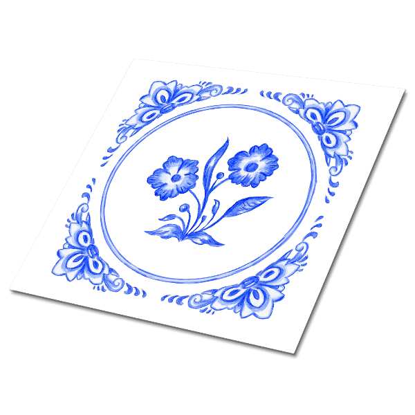 PVC ploščice Azulejos cvet