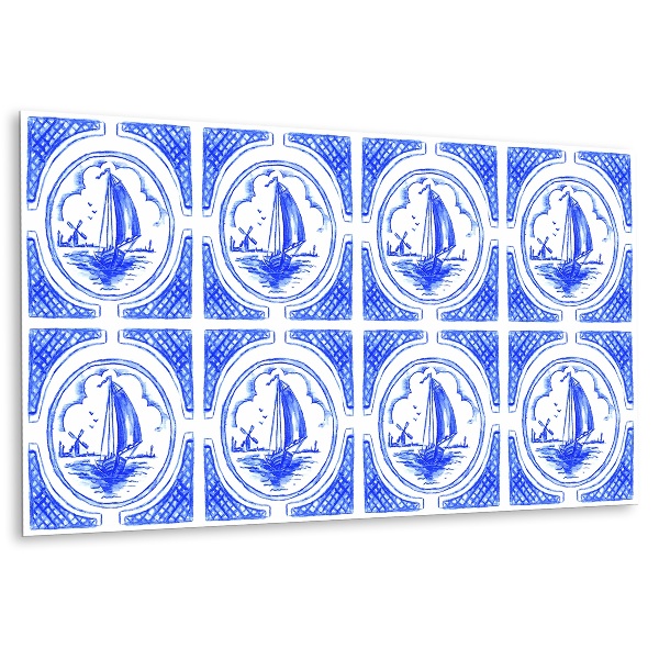 Stenska plošča Dekorativni čoln Azulejos