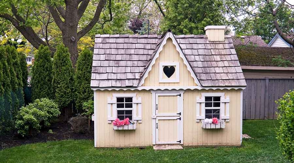 notranjost vrtnih hišic za otroke